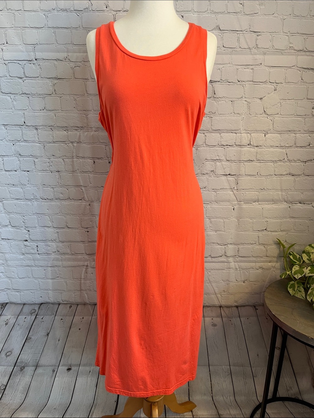 Gap Sleeveless Orange Midi Dress Wrap Style in Back